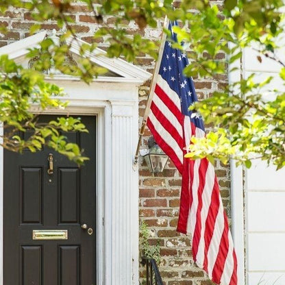 American Flag 3x5 FT Outdoor Heavy Duty - Embroidered Star Sewn Stripes Brass Grommets - Fade Resistant Tough Durable US Flags 210D Nylon - Vivid Color Indoor Premium USA Large - Double Stitched Original Made In USA